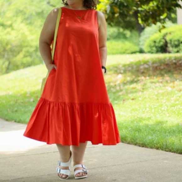 Christopher John Rogers Dresses & Skirts - Christopher John Rogers for Target Orange Midi Shirt Dress NEW Size Large